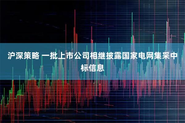 沪深策略 一批上市公司相继披露国家电网集采中标信息